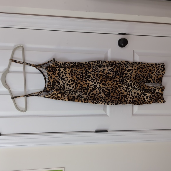 FASHION NOVA Leopard Dress Sleeveless slip Sz L - Picture 8 of 9